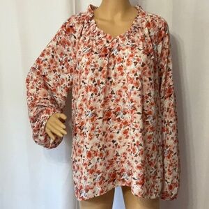 Dokotoo Women Floral Long Sleeve Tops 100% Polyester Size XL